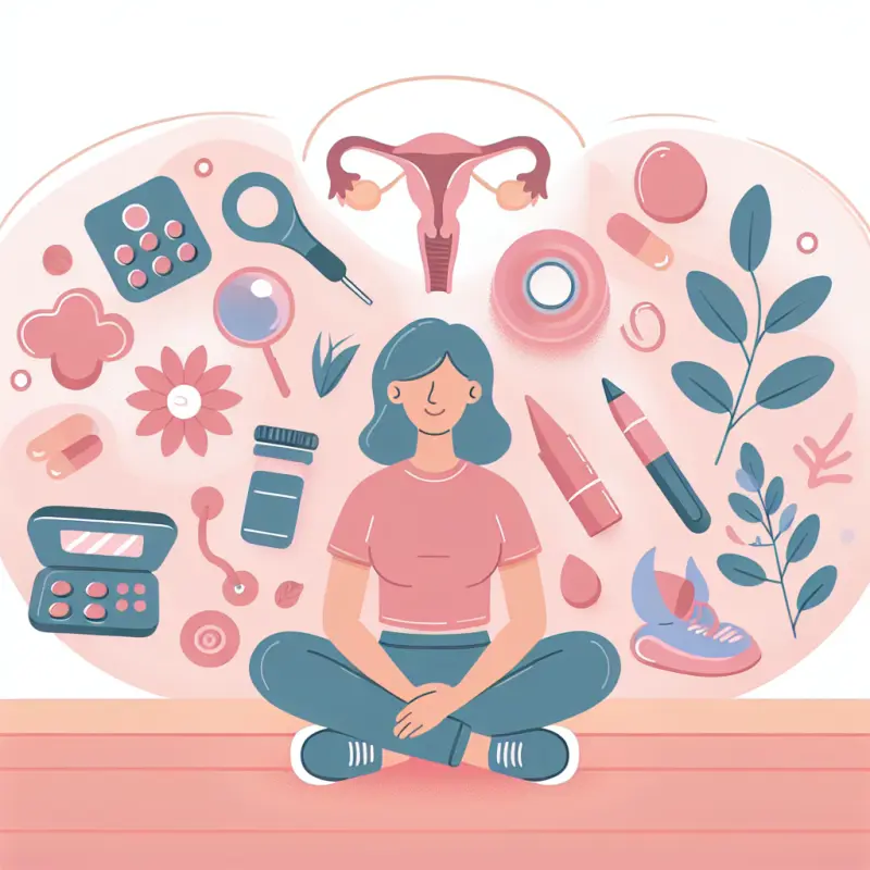 Cartoon-style illustration for Adrenal Fatigue and Its Impact on Menstrual Cycles