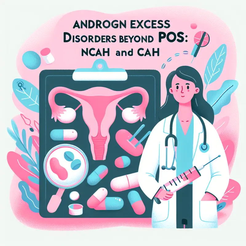 Cartoon-style illustration for Androgen Excess Disorders Beyond PCOS: NCAH and CAH