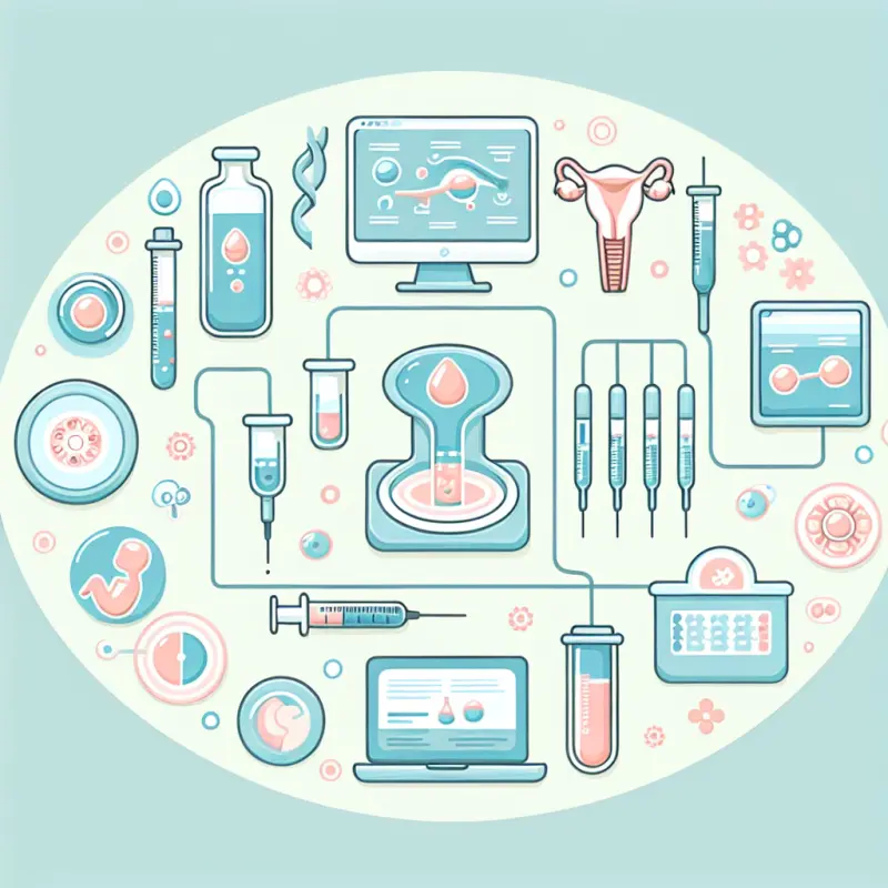 Cartoon-style illustration for Assisted Reproductive Technologies: IVF, IUI, and Beyond