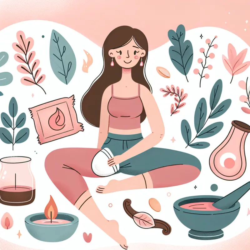 Cartoon-style illustration for Ayurvedic Approaches to Menstrual Wellness