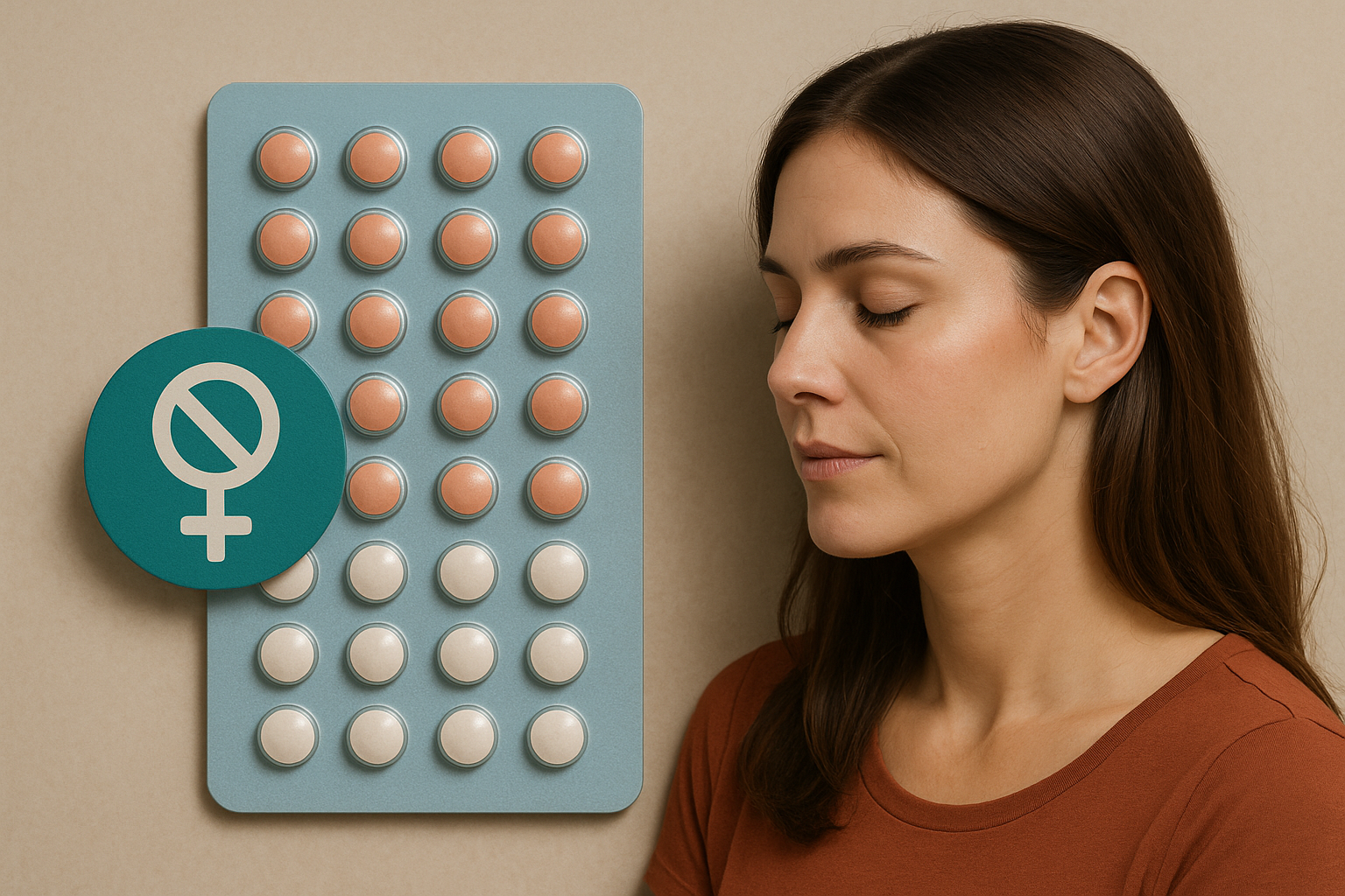 Woman thoughtfully considering the effects of birth control on her hormone health