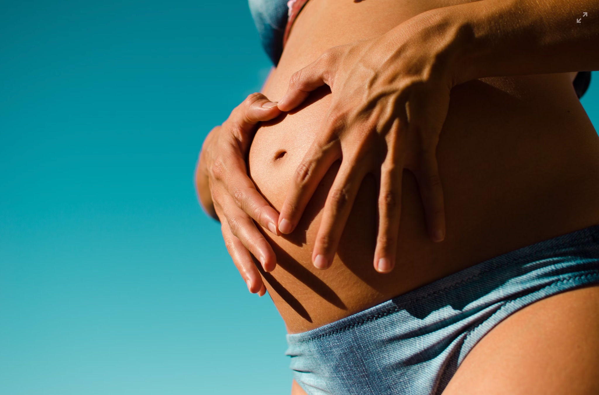 Bloated woman due to PMS