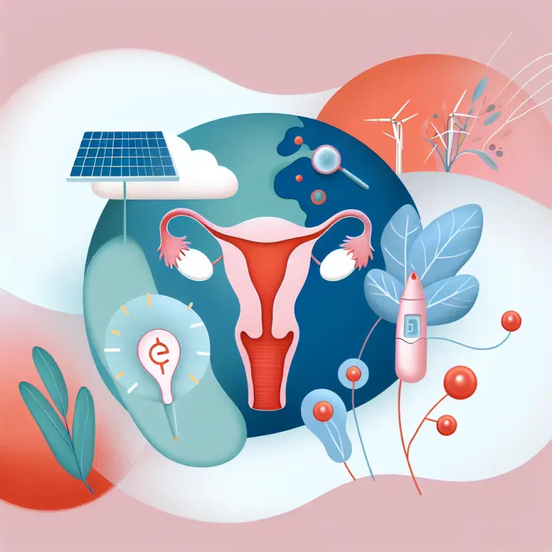 Cartoon-style illustration for Climate Change and Menstrual Health: Emerging Research