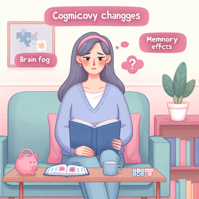Cartoon-style illustration for Cognitive Changes During Perimenopause: Brain Fog and Memory