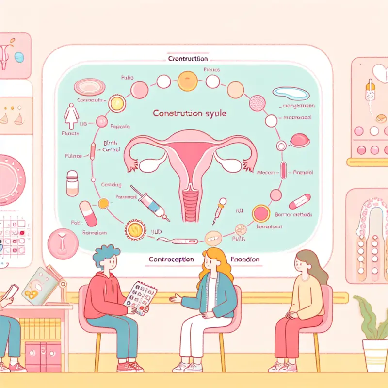 Cartoon-style illustration for Contraception and the Menstrual Cycle: Science-Backed Guidance