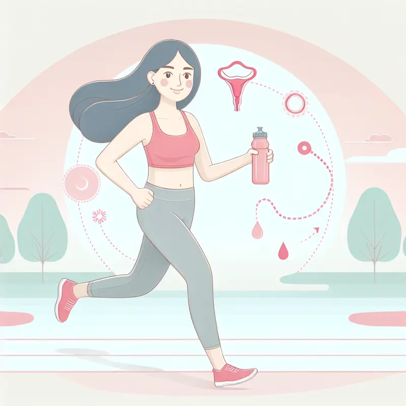 Cartoon-style illustration for Exercise and the Menstrual Cycle: Benefits and Best Practices
