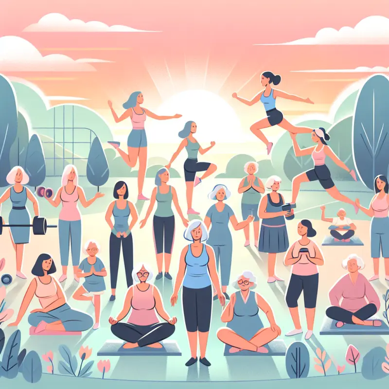 Cartoon-style illustration for Exercise for Hormonal Balance in Women