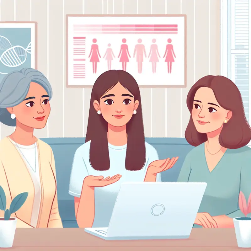 Cartoon-style illustration for Familial Patterns in Menstrual Disorders: Risk Assessment