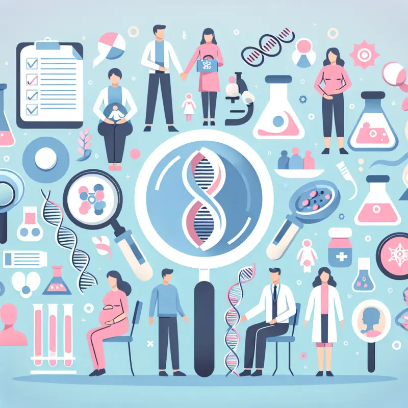 Cartoon-style illustration for Genetic Testing for Reproductive Health: When and Why