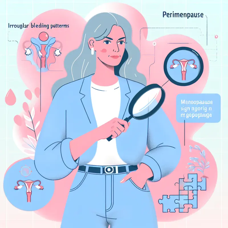 Cartoon-style illustration for Irregular Bleeding Patterns in Perimenopause: When to Worry