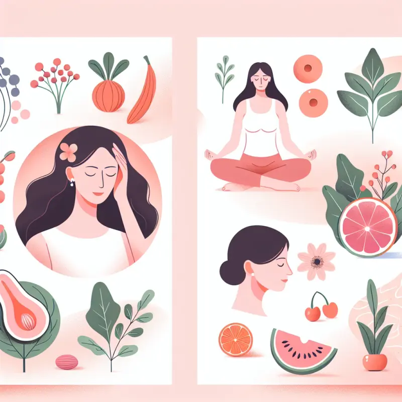 Cartoon-style illustration for Managing Menopausal Symptoms Naturally: Evidence-Based Tips
