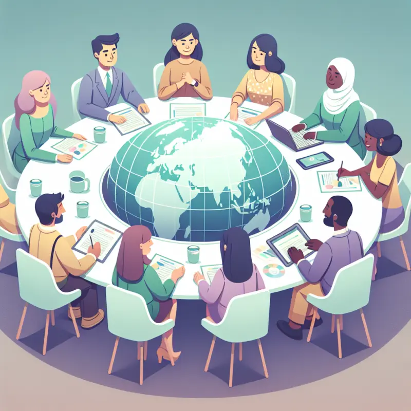 Cartoon-style illustration for Menstrual Equity: Legislative Approaches Worldwide