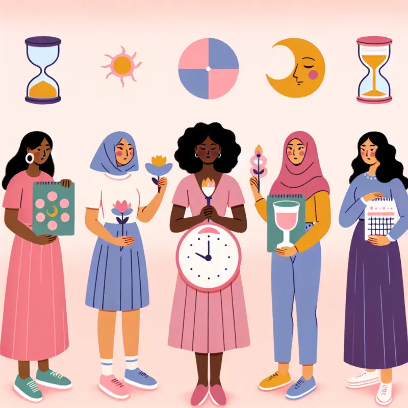 Cartoon-style illustration for Menstrual Taboos Across Cultures: Impact on Health Access
