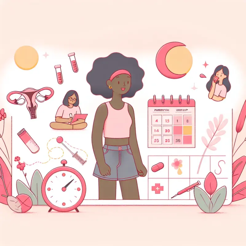 Cartoon-style illustration for Menstruation in Adolescence: What’s Normal and When to Seek Help
