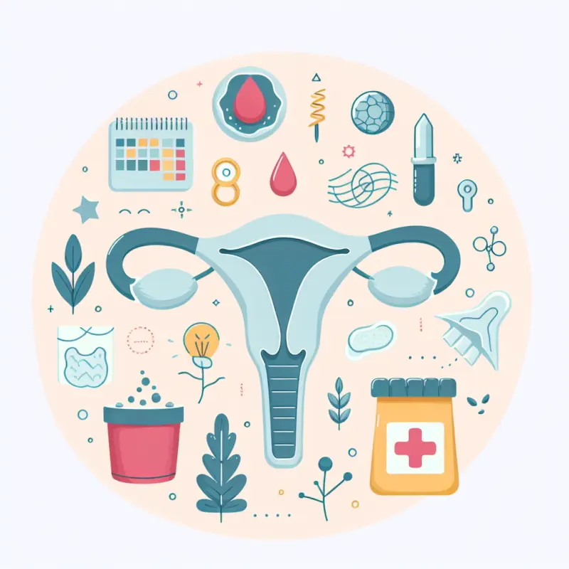 Cartoon-style illustration for Microplastics in Menstrual Products: Health Implications