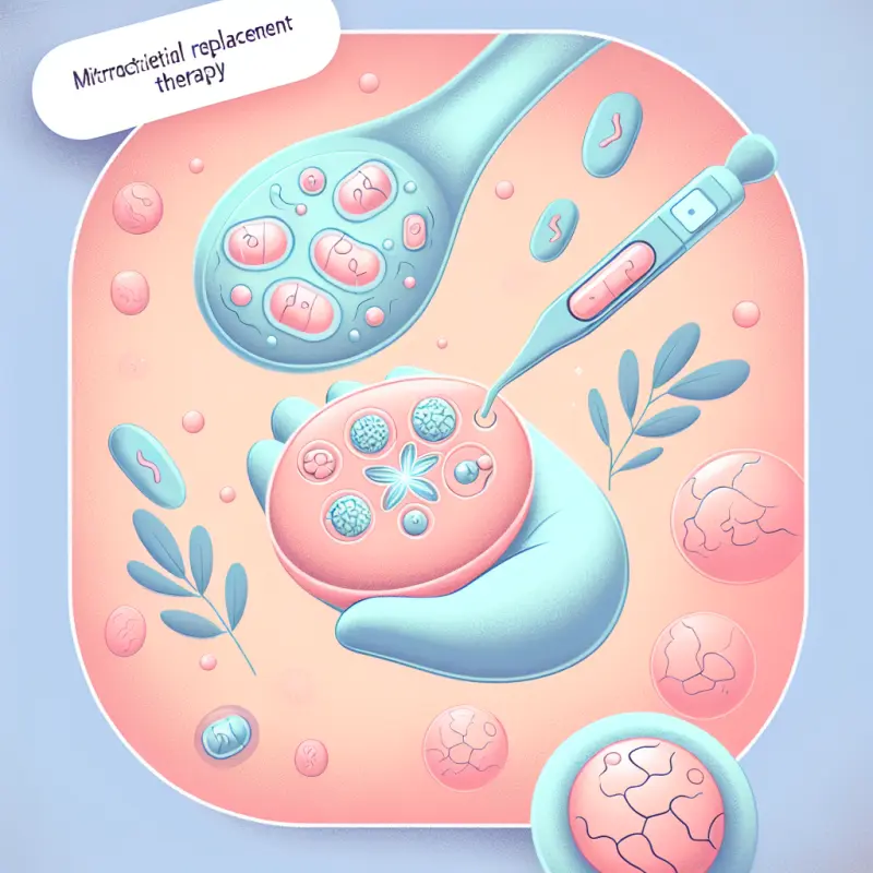 Cartoon-style illustration for Mitochondrial Replacement Therapy: Emerging Fertility Treatments