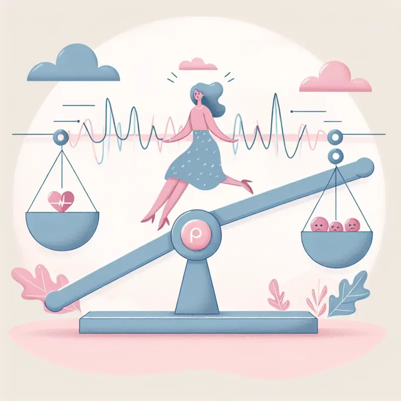Cartoon-style illustration for Mood Swings in Perimenopause: Distinguishing from Depression