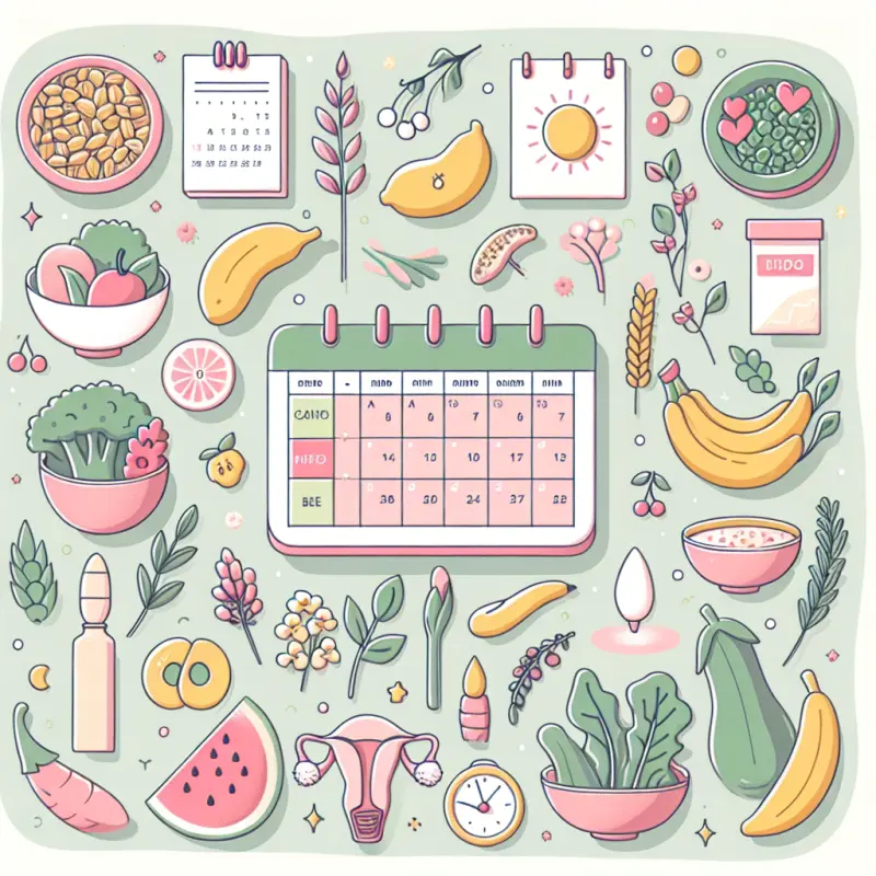 Cartoon-style illustration for Plant-Based Diets and Menstrual Regularity: What Studies Show