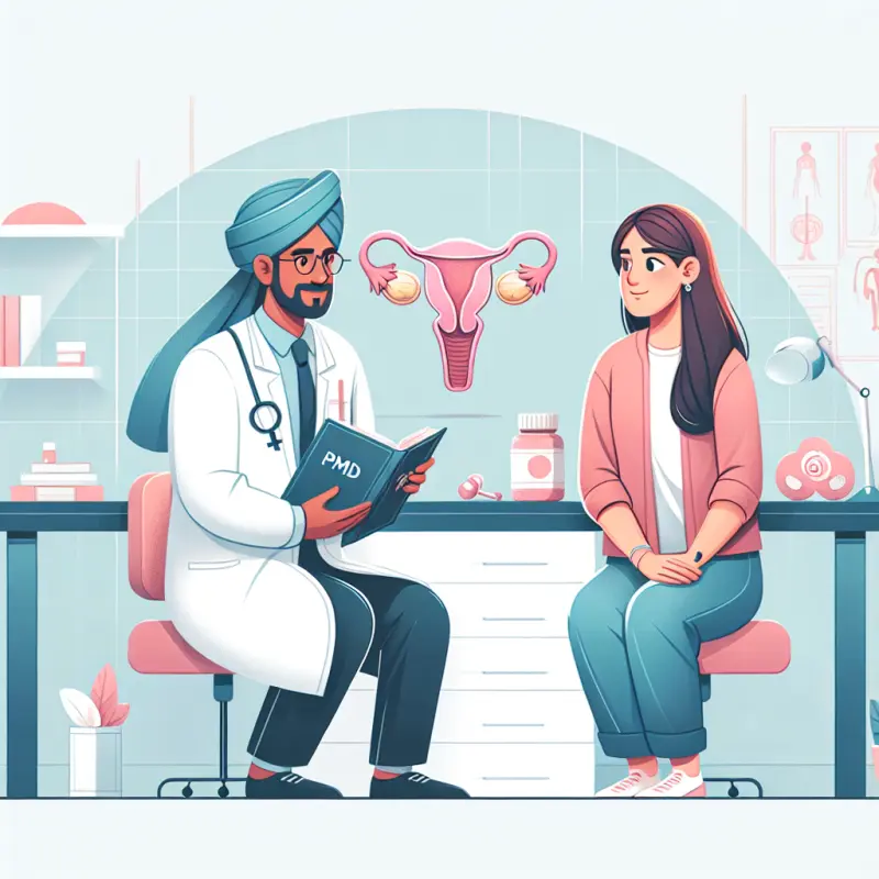 Cartoon-style illustration for Premenstrual Dysphoric Disorder (PMDD): Diagnosis and Treatment