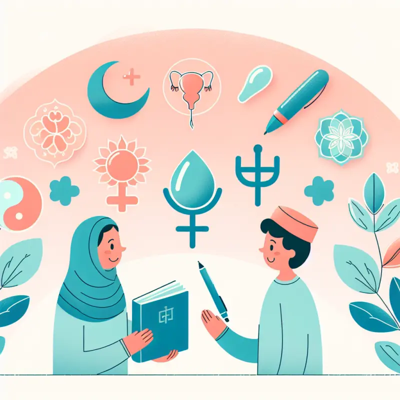 Cartoon-style illustration for Religious Practices and Menstrual Health: Navigating Restrictions