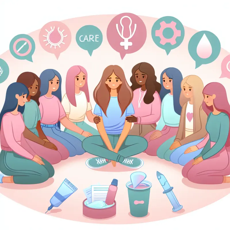 Cartoon-style illustration for Supporting Adolescent Girls with Menstrual Disorders