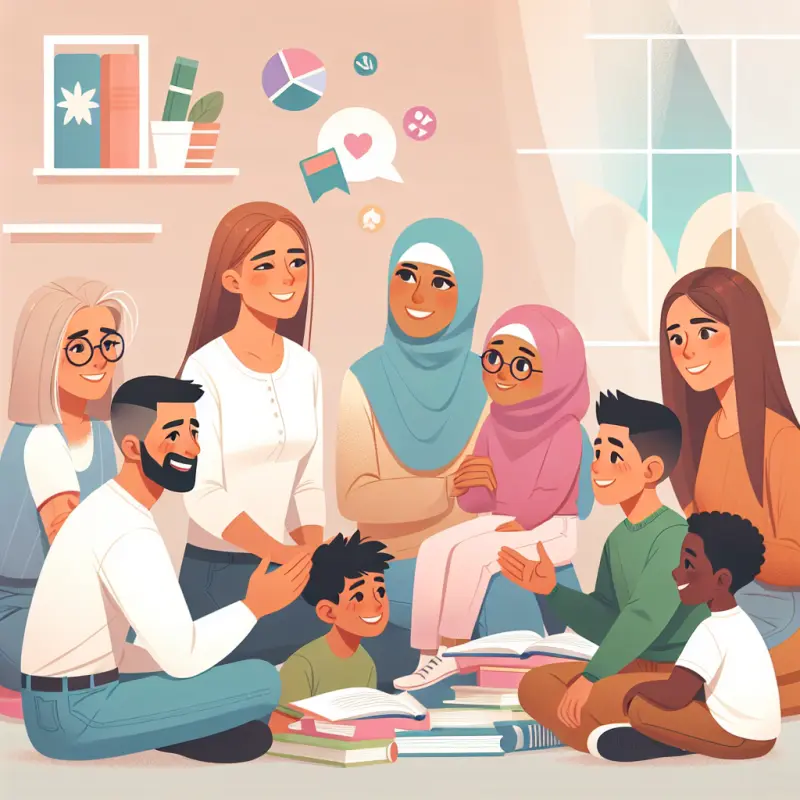 Cartoon-style illustration for Talking to Teens About Periods: A Guide for Parents and Educators