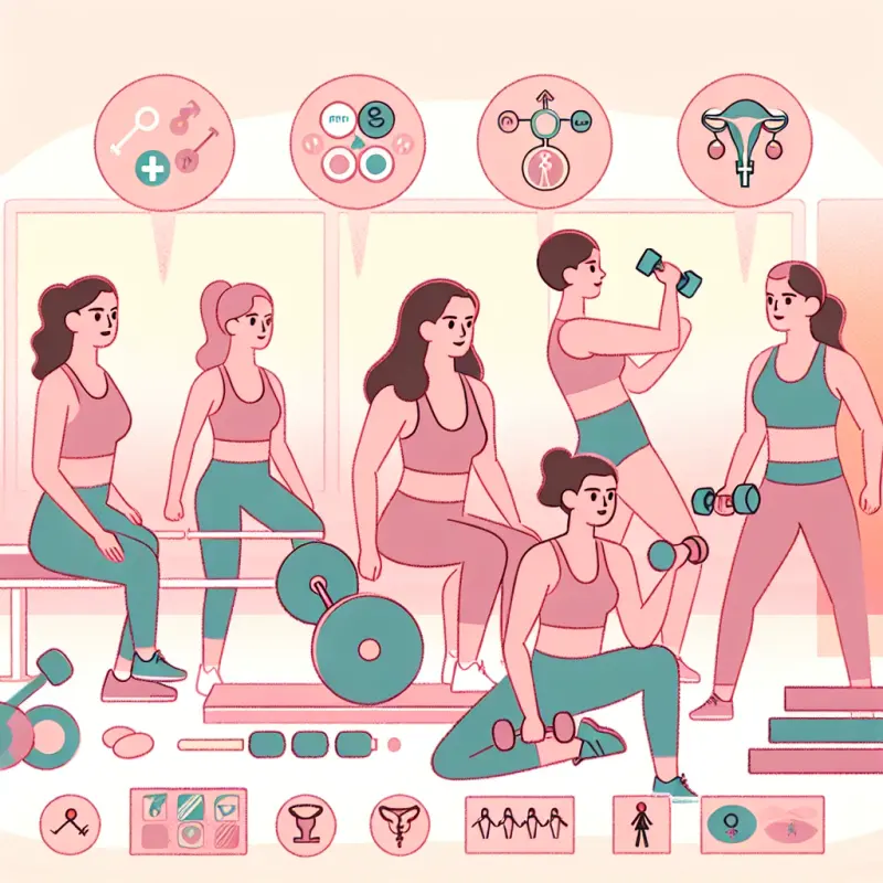 Cartoon-style illustration for The Role of Strength Training in Women’s Hormonal Health