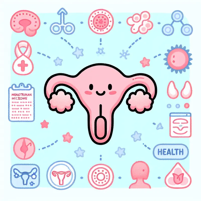 Cartoon-style illustration for The Vaginal Microbiome: Menstruation, Sex, and Health