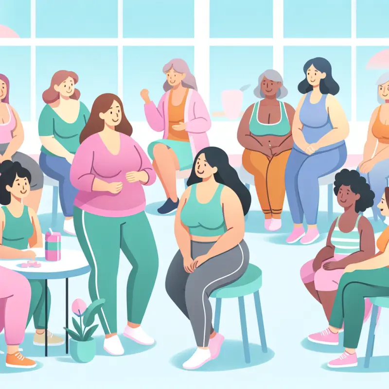 Cartoon-style illustration for Weight Gain in Perimenopause: Hormonal Factors and Management